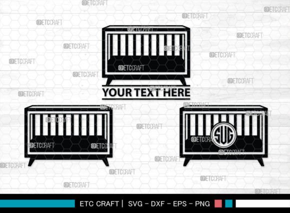 Download Baby Crib Monogram, Baby Crib Silhouette - Premium Bundle