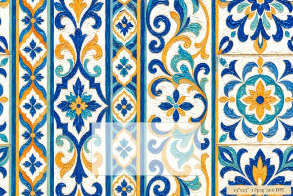 Download Mediterranean Tile Pattern Digital Paper - Digital paper Collection