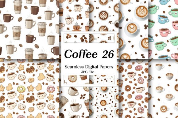 Download Coffee Seamless Digital Paper Bundle - Digital paper Collection