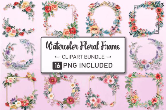 Download Watercolor Floral Frame Bundle - Watercolor floral frame Collection