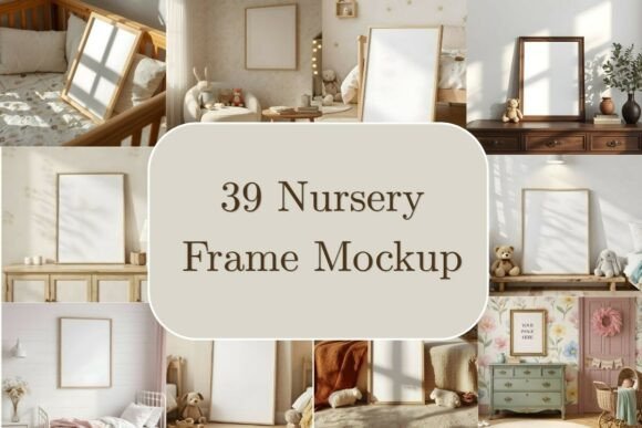 Download 39 Nursery Frame Mockup Bundle Kids Room - Mockup Collection