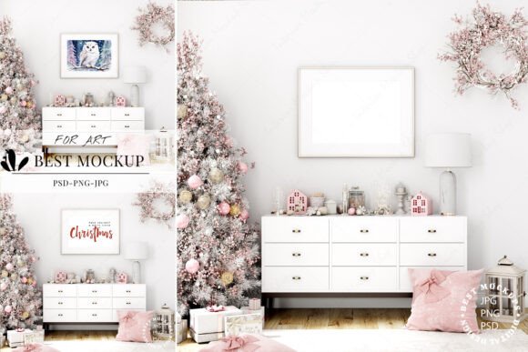 Download Christmas Frame Mockup, Interior Mockup - Mockup Collection