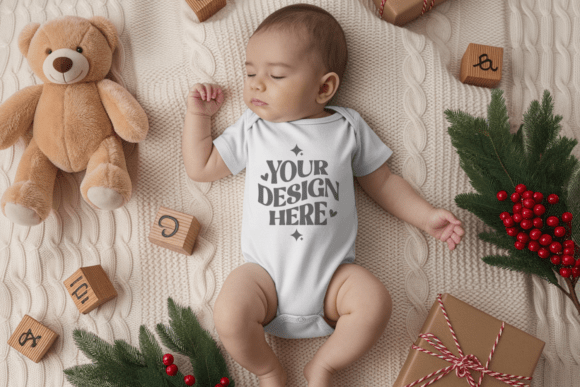 Download Rabbit Skins 4424 Baby Bodysuit Mockup 1 - Mockup Collection