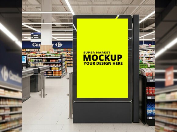 Download Clean Grocery Store Interior Mockup - Mockup Collection