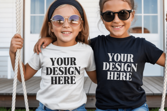 Download Bella Canvas 3001Y Sibling Kids Mockup 1 - Mockup Collection