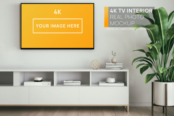 Download 4K TV Minimalistic Interior Mockup - Mockup Collection