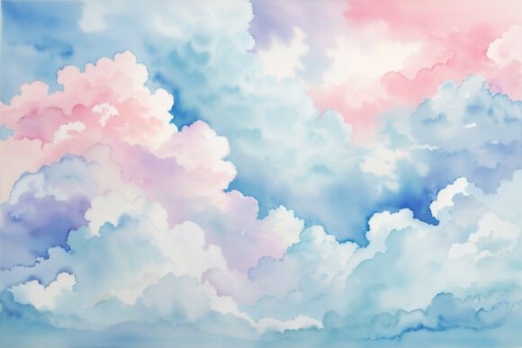 Download Sky Blue Watercolor Digital Paper - Digital paper Collection