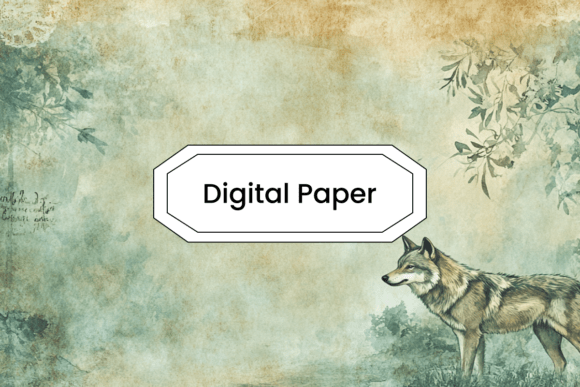 Download Rustic Watercolor Wolf Digital Paper - Digital paper Collection