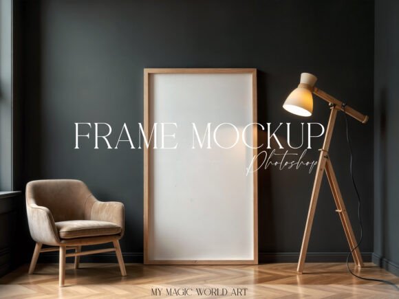 Download Interior Mockup Large Frame at the Wall - Mockup Collection