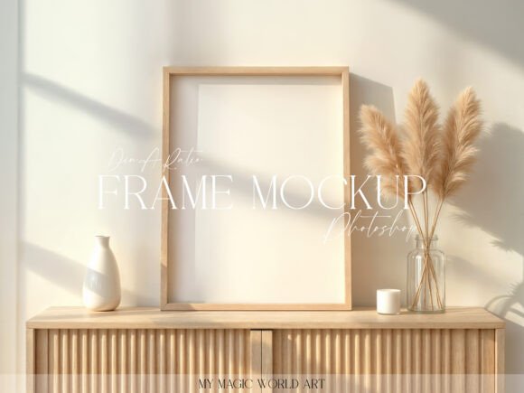 Download Frame on Dresser Psd Interior Mockup - Mockup Collection