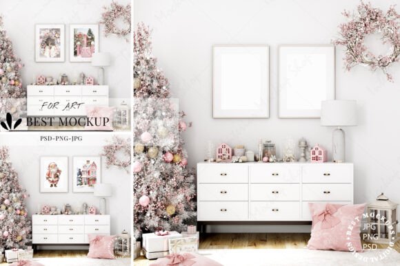 Download Christmas Frame Mockup, Interior Mockup - Mockup Collection