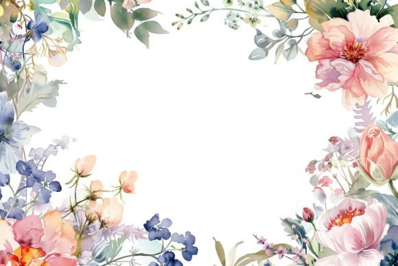 Download Watercolor Floral Frame - Watercolor floral frame Collection