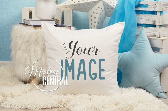 Download Children's Baby Mockup Pillow in Bedroom - Mockup Collection