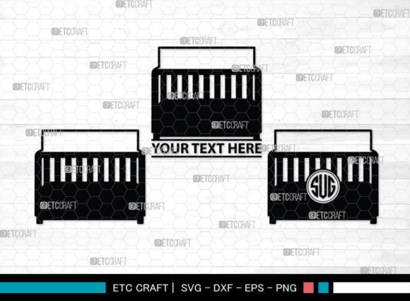 Download Baby Crib Monogram, Baby Crib Silhouette - Premium Resources