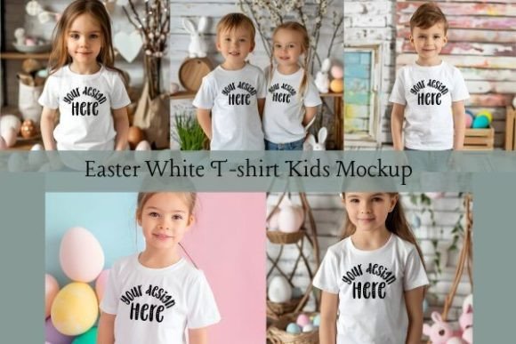 Download Easter White T-shirt Kids Mockup - Mockup Collection
