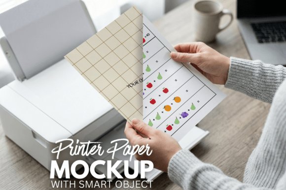 Download Printer Paper Mockup, Smart Object PSD - Mockup Collection