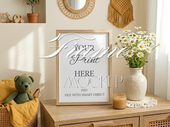 Download Boho Nursery Frame Mockup Kids Room PSD - Mockup Collection