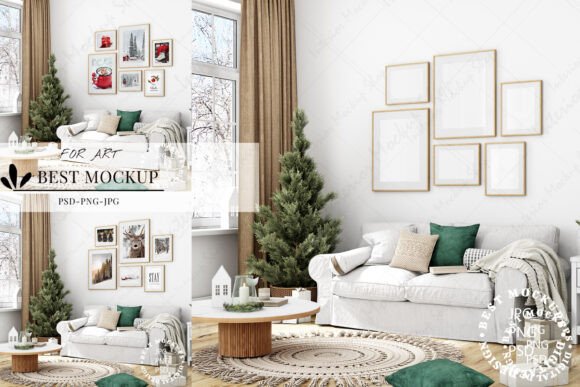 Download Christmas Frame Mockup, Interior Mockup - Mockup Collection