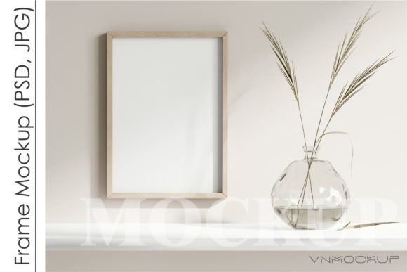 Download Frame Mockup in Minimalist Boho Interior - Mockup Collection