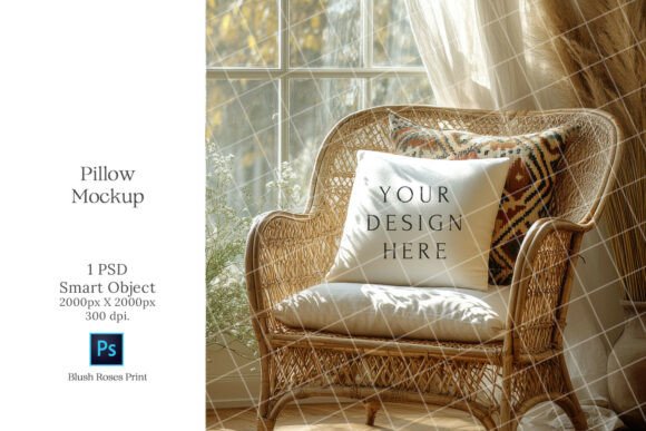 Download Boho Pillow Mockup PSD Smart Object HQ - Mockup Collection