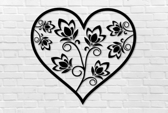 Download Floral Heart Wall Interior Decor Crafts - Interior decor Collection