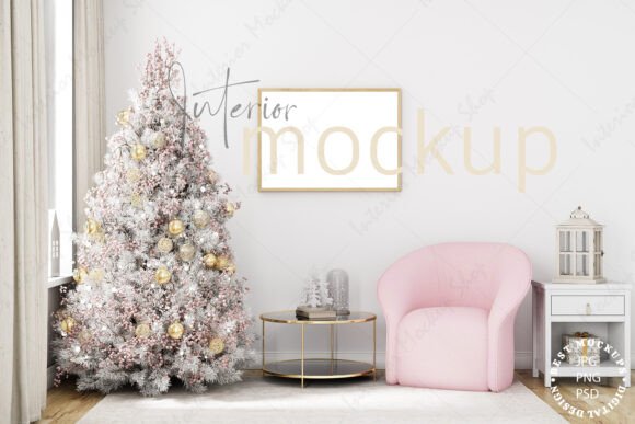 Download Christmas Frame Mockup, Interior Mockup - Mockup Collection