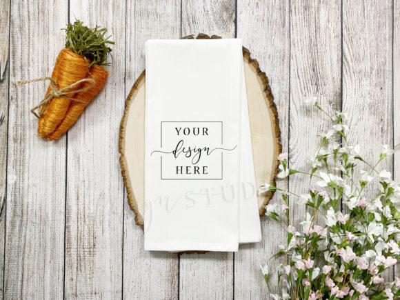 Download Easter Tea Towel Kitchen Mockup Spring - Mockup Collection