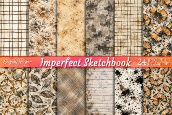 Download Imperfect Sketchbook Digital Paper - Digital paper Collection