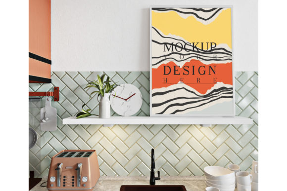 Download Poster Mockup in Kitchen Decoration - Mockup Collection