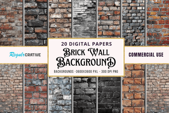 Download Brick Wall Digital Paper Bundle - Digital paper Collection
