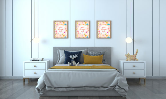 Download A Modern Minimalist Kids Bedroom Mockup - Mockup Collection