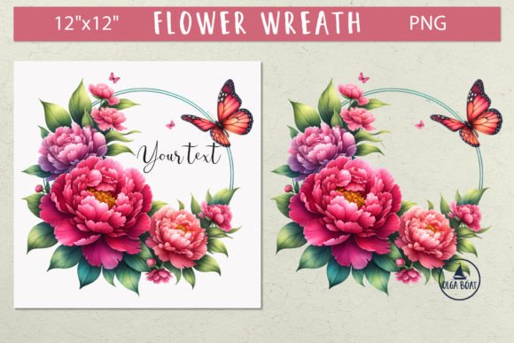 Download Peony Wreath Png Watercolor Floral Frame - Watercolor floral frame Collection