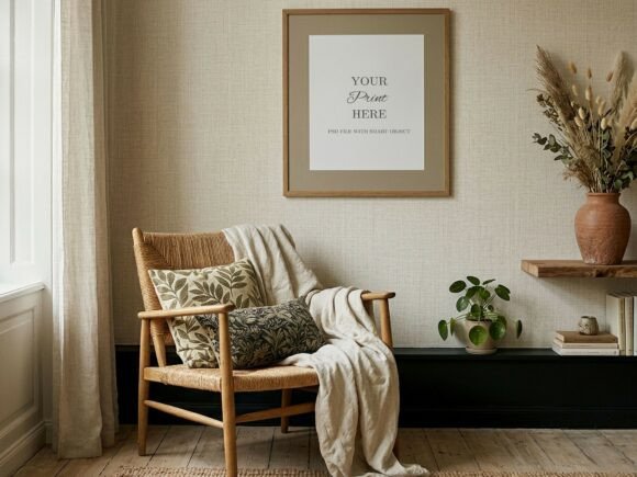 Download Square Frame Mockup Boho Interior Poster - Mockup Collection