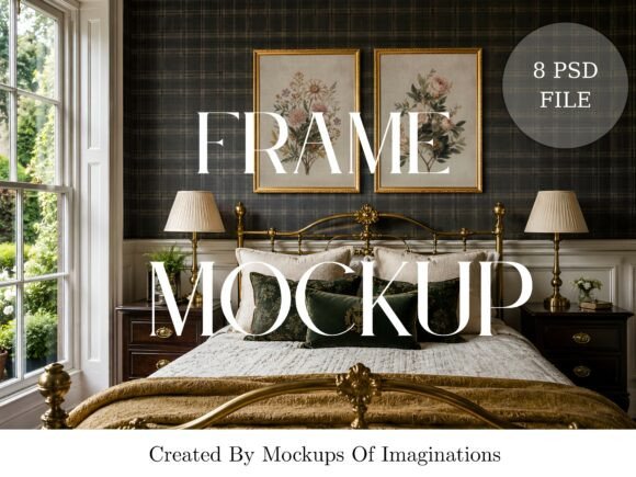 Download Tartan Wallpaper Gold Frame Mockup Set - Mockup Collection