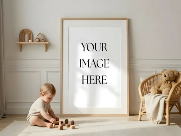 Download Baby Playing Nursery Frame Mockup - Mockup Collection