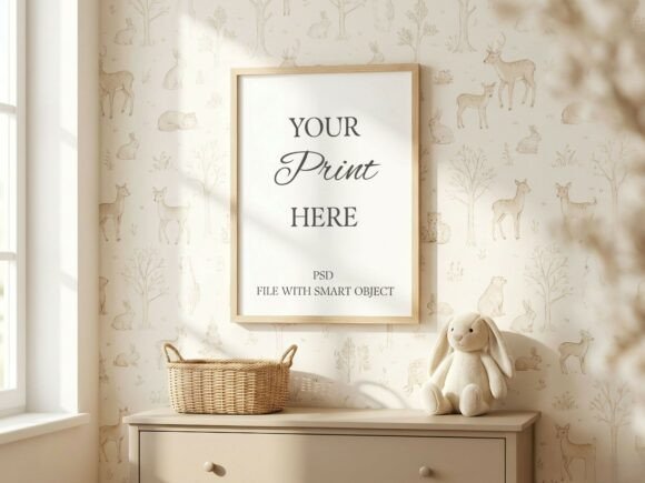 Download Woodland Animal Nursery Frame Mockup - Mockup Collection