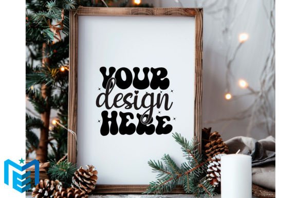 Download Christmas Wood Frame Mockup - Mockup Collection