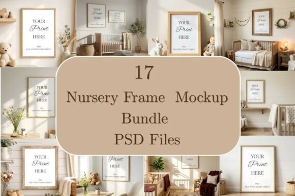 Download 17 Nursery Frame Mockup Bundle - Mockup Collection