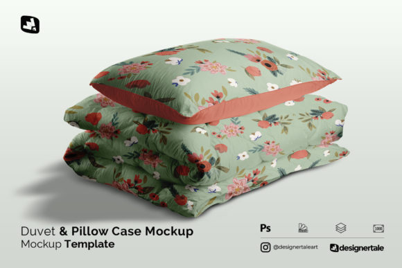Download Duvet &amp; Pillow Case Mockup - Mockup Collection