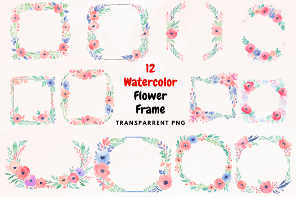 Download Watercolor Floral Frame Boarder PNG - Watercolor floral frame Collection