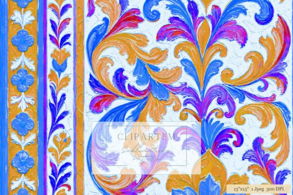 Download Baroque Acanthus Scroll Digital Paper - Digital paper Collection